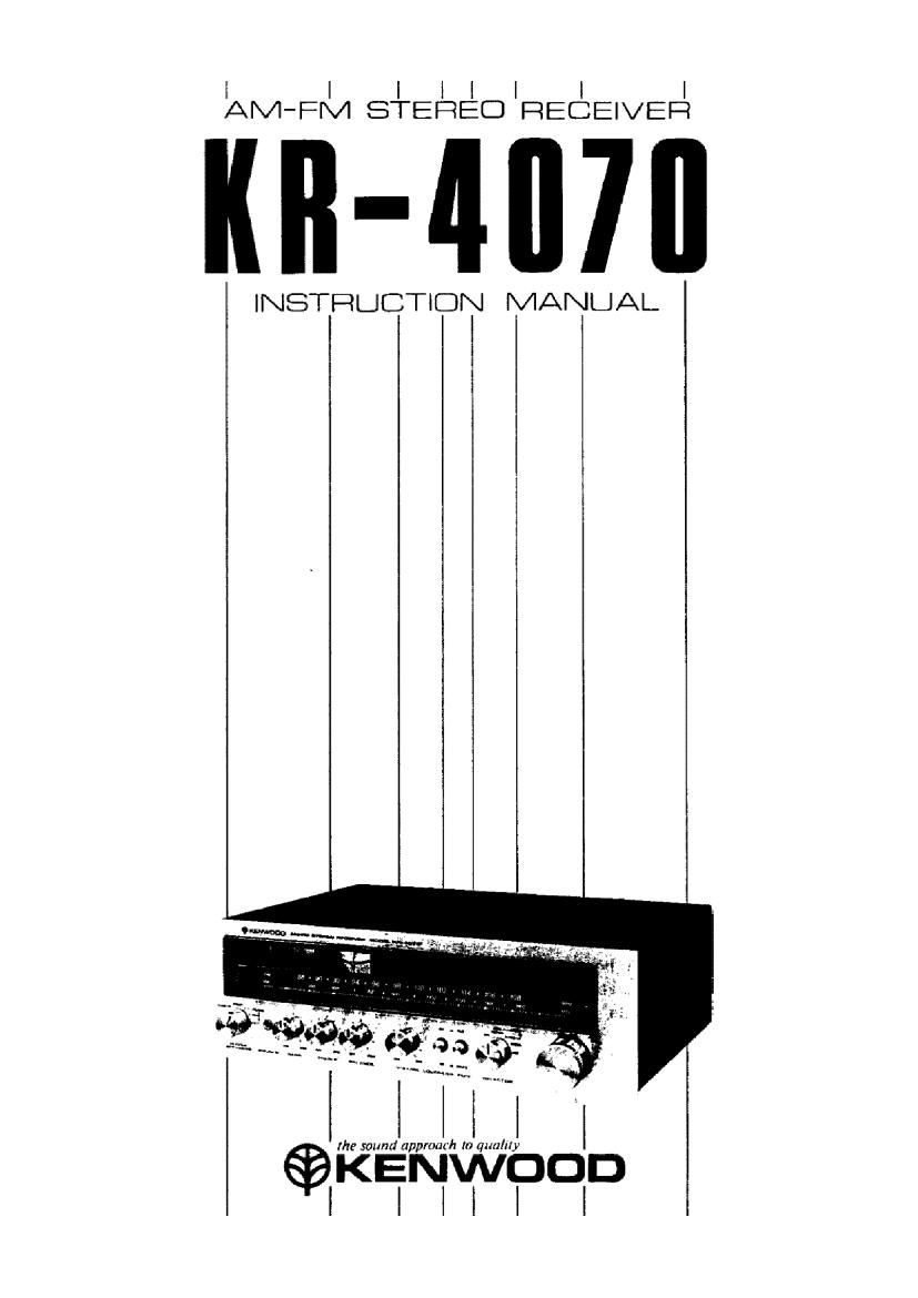 kenwood KR 4070 Owners Manual