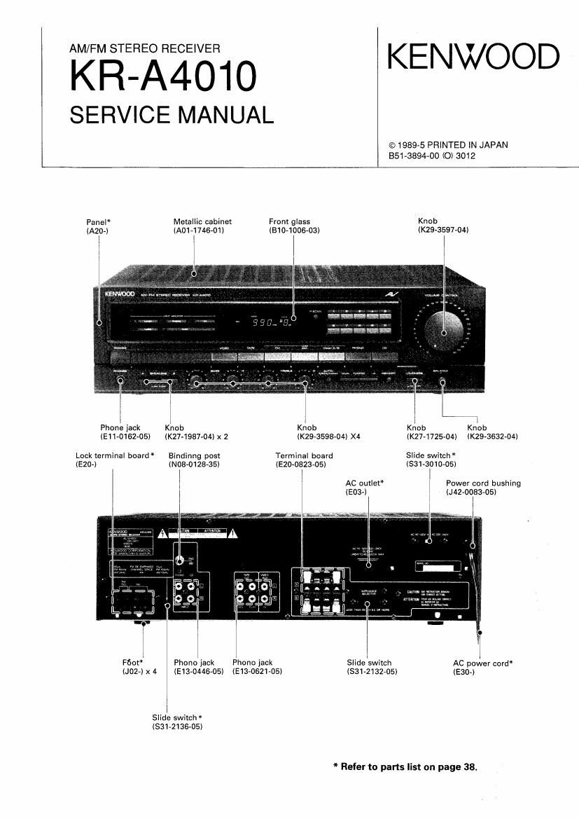 Kenwood KRA 4010 Service Manual