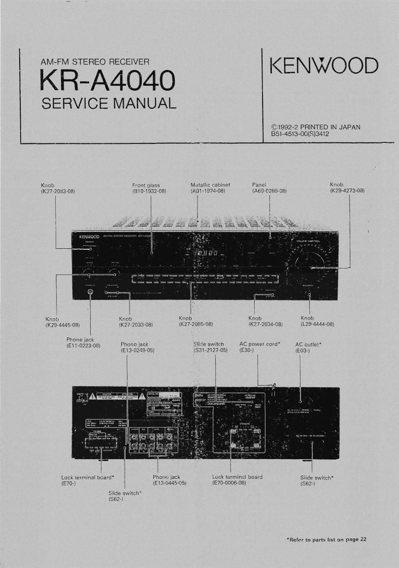 Kenwood KRA 4040 Service Manual