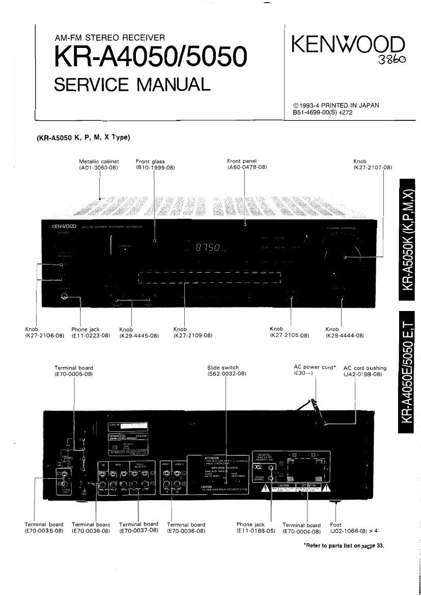 Kenwood KRA 4050 Service Manual