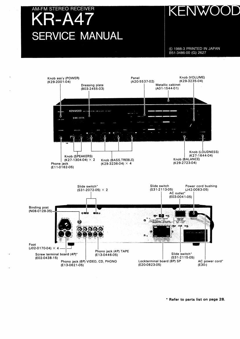 Kenwood KRA 47 Service Manual