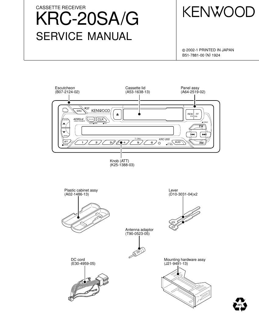 Kenwood KRC 20 G Service Manual