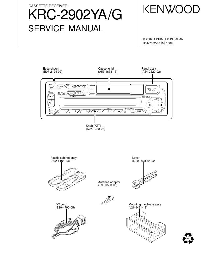 Kenwood KRC 2902 Service Manual