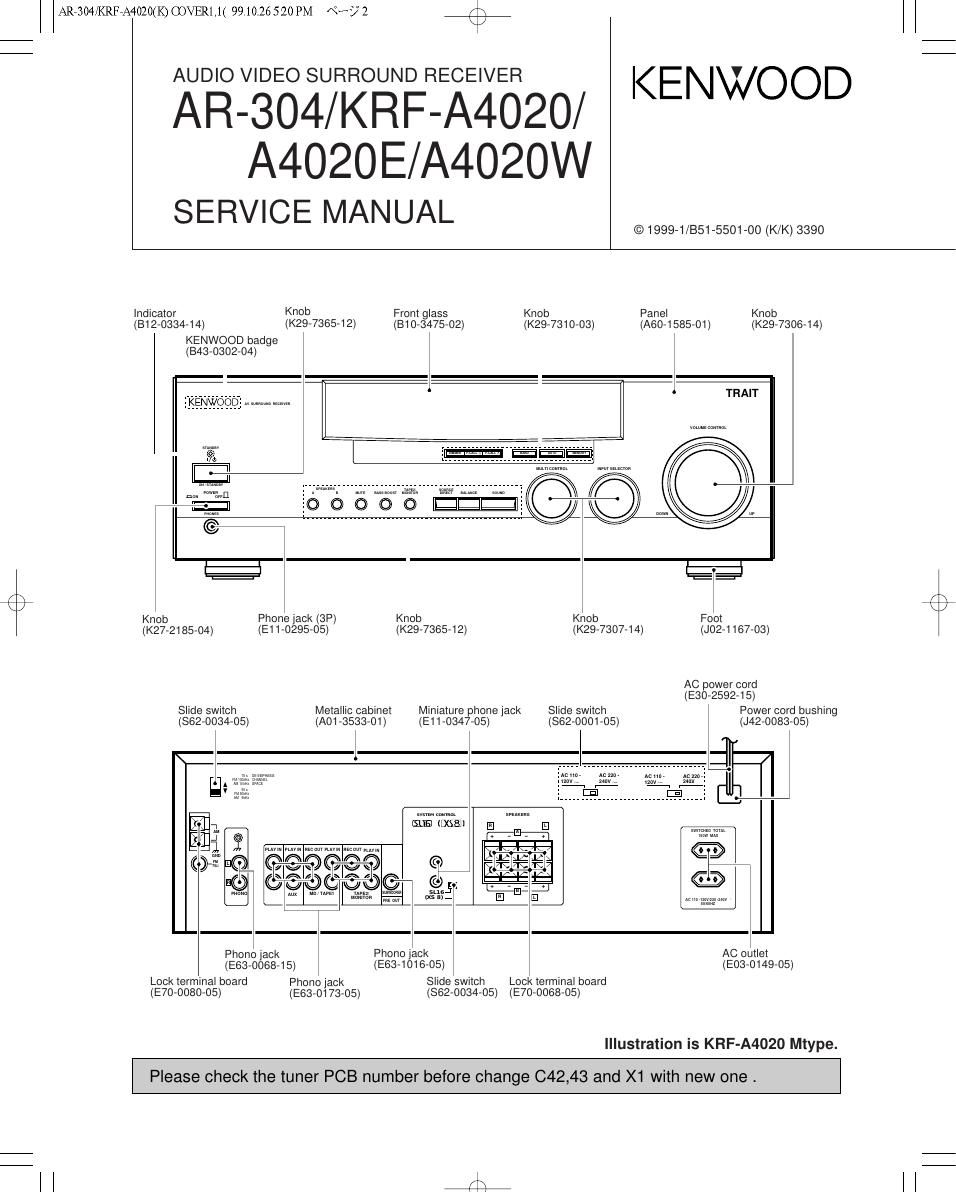 Kenwood KRFA 4020 Service Manual