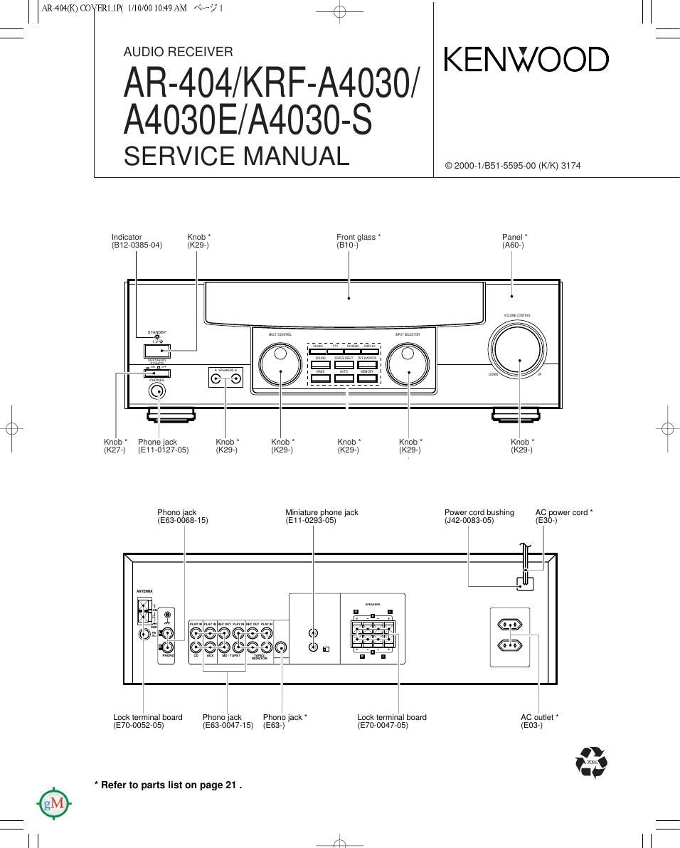 Kenwood KRFA 4030 E Service Manual