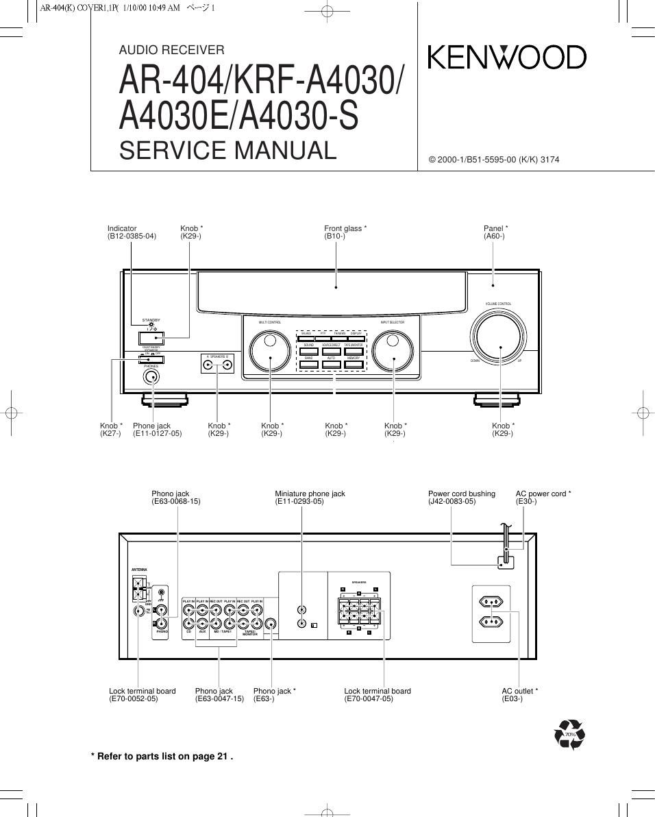 Kenwood KRFA 4030 Service Manual