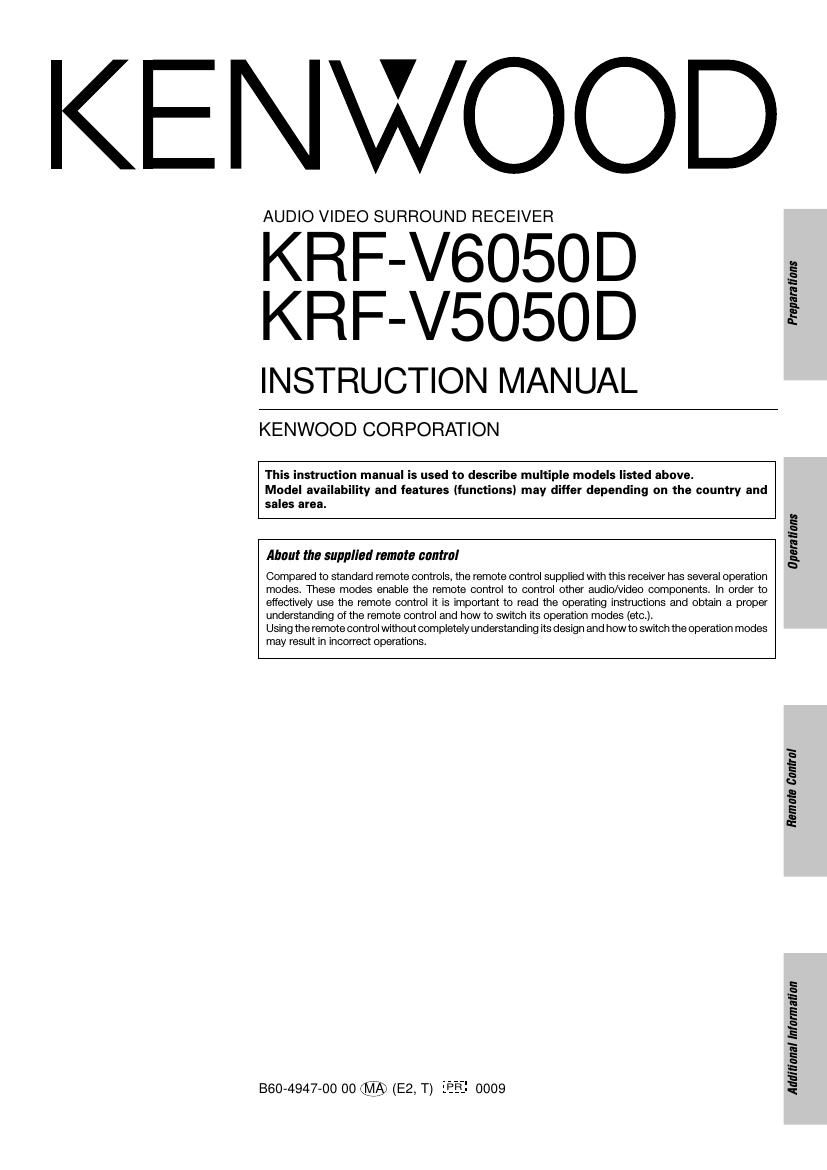 Kenwood KRFV 6050 D Owners Manual