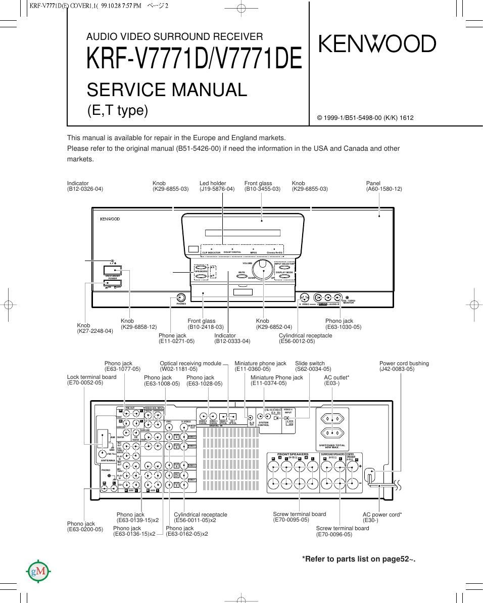 Kenwood KRFV 7771 DE Service Manual