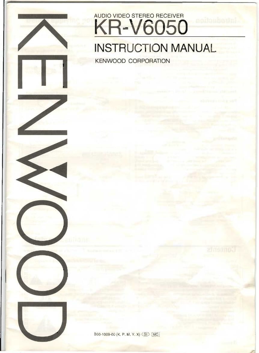 Kenwood KRV 6050 Owners Manual