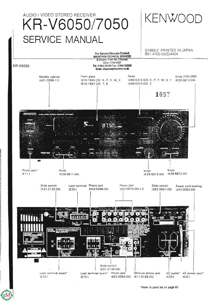 Kenwood KRV 6050 Service Manual