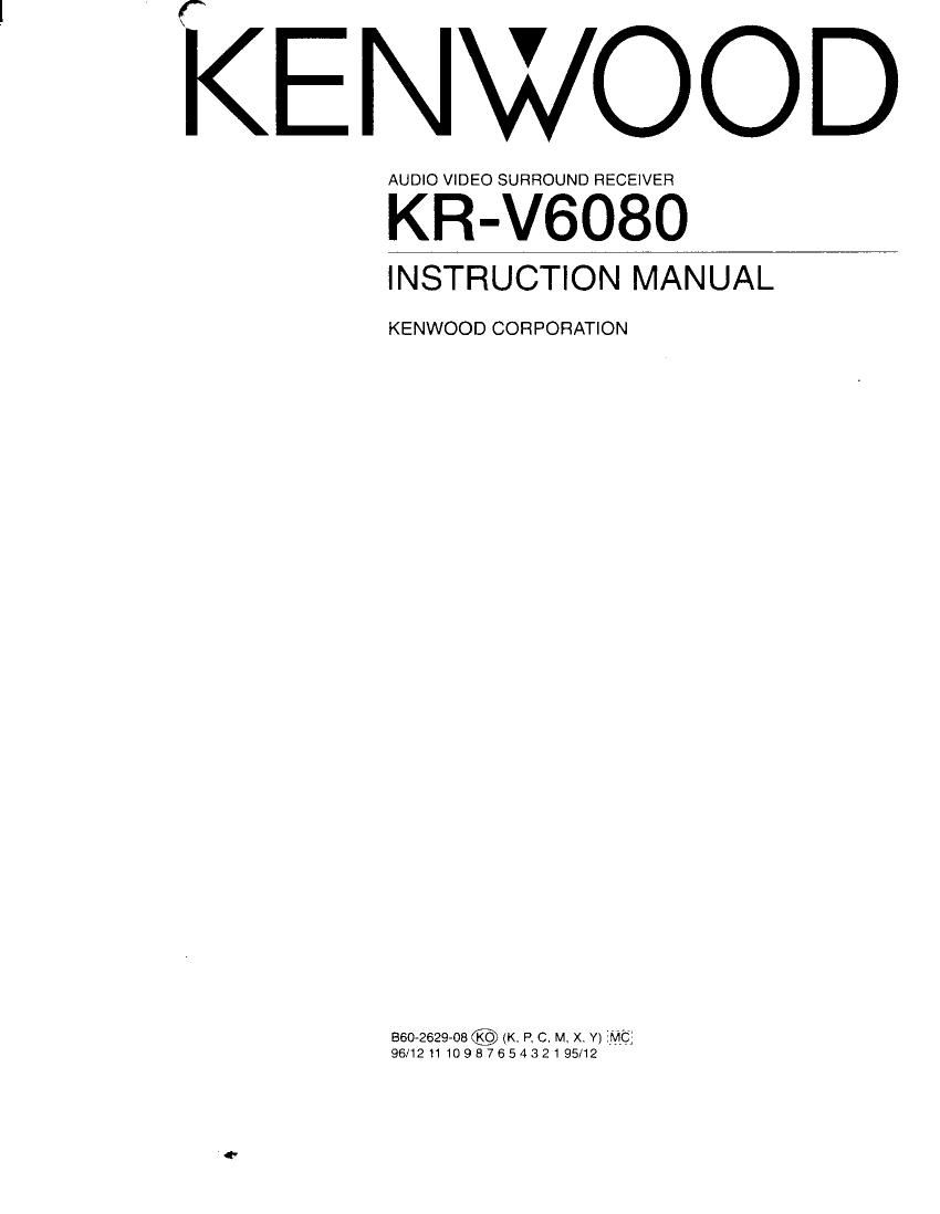 Kenwood KRV 6080 Owners Manual