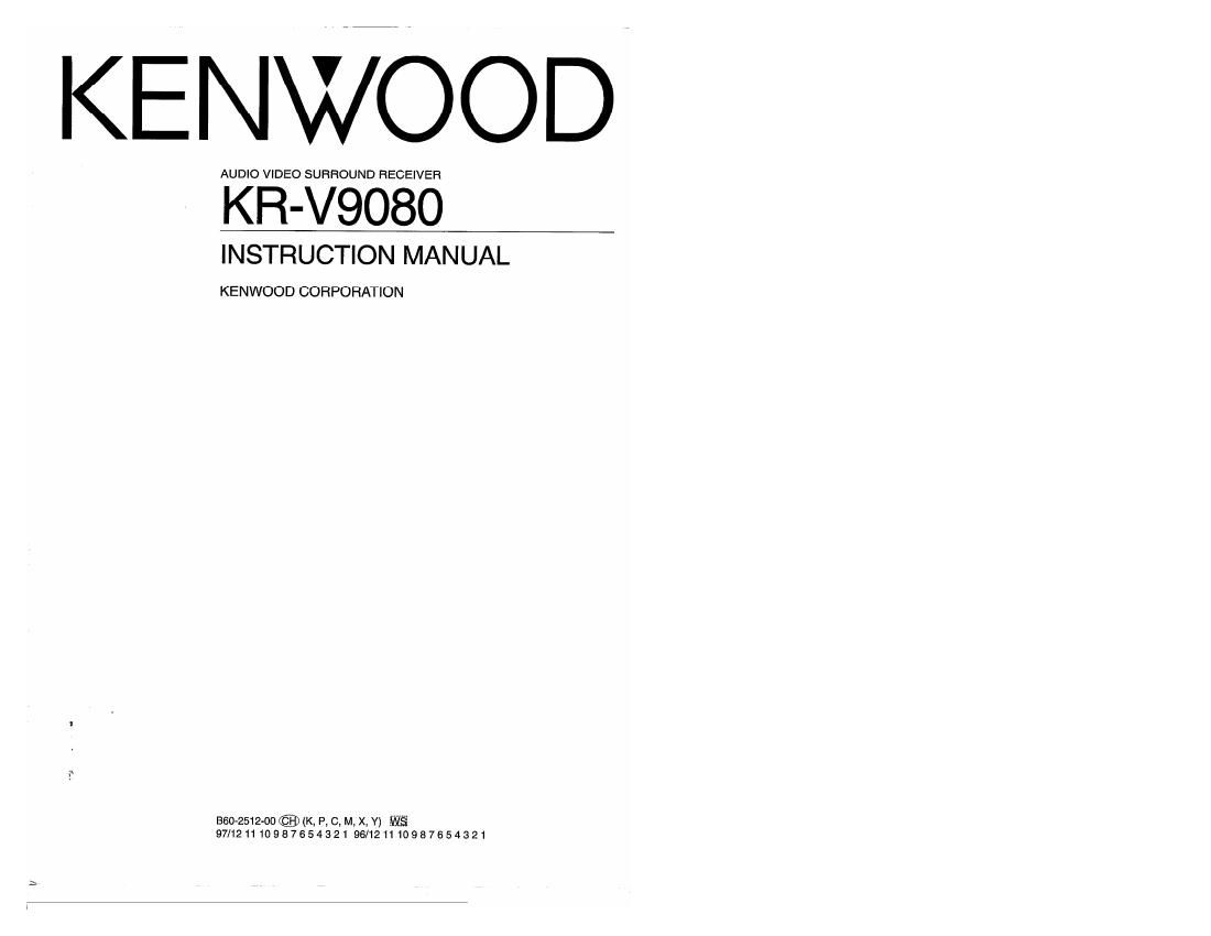 Kenwood KRV 9080 Owners Manual