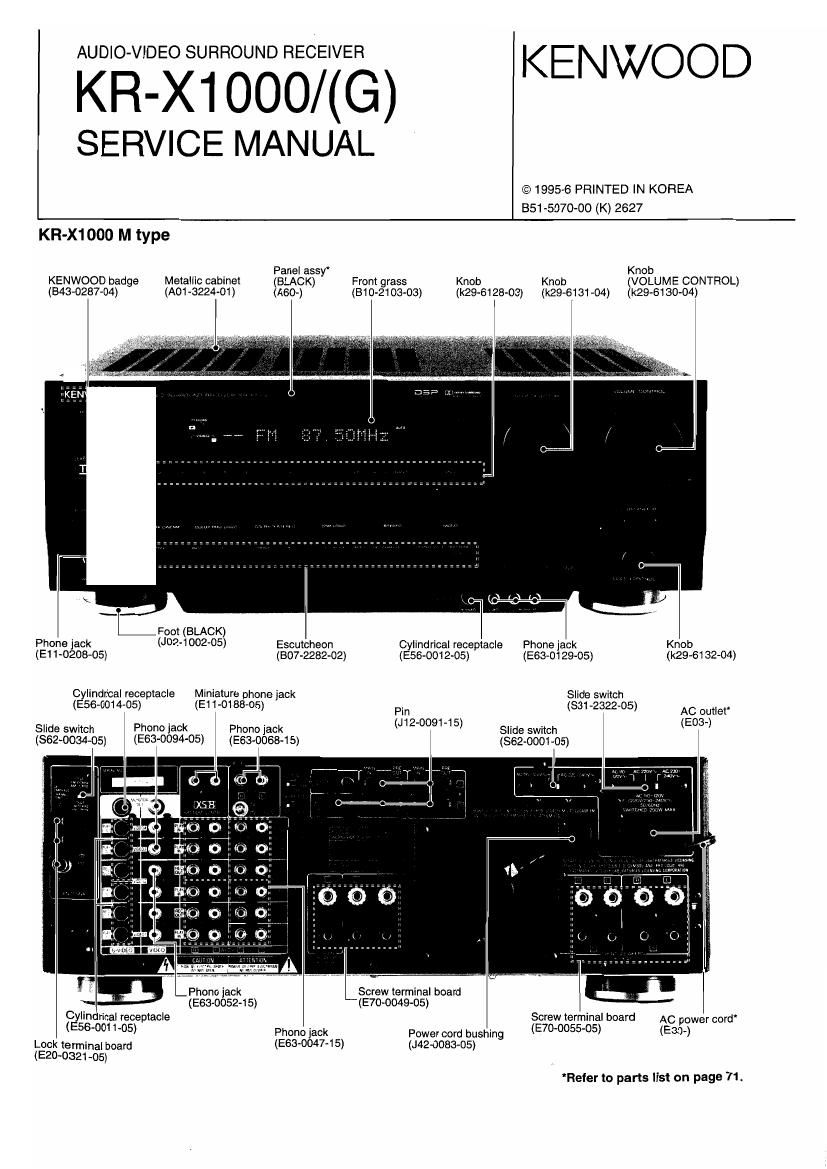 Kenwood KRX 1000 Service Manual