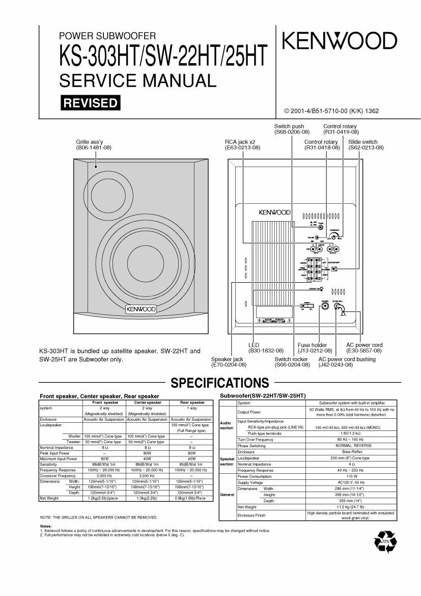 Kenwood KSSW 22 HT Service Manual