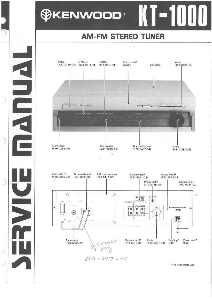 Kenwood KT 1000 Service Manual