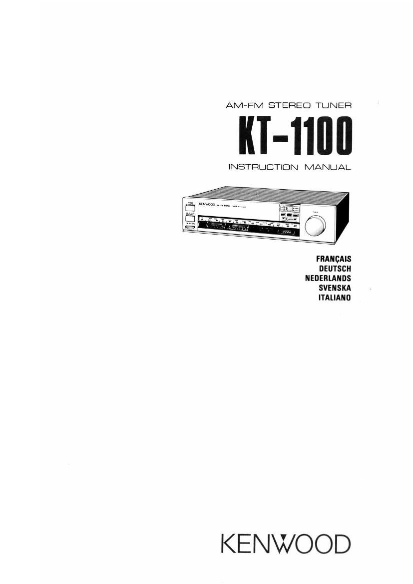 Kenwood KT 1100 Owners Manual