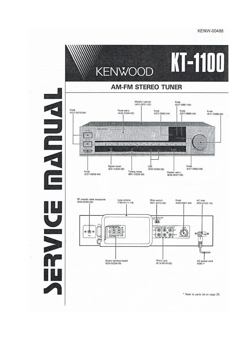 Kenwood KT 1100 Service Manual