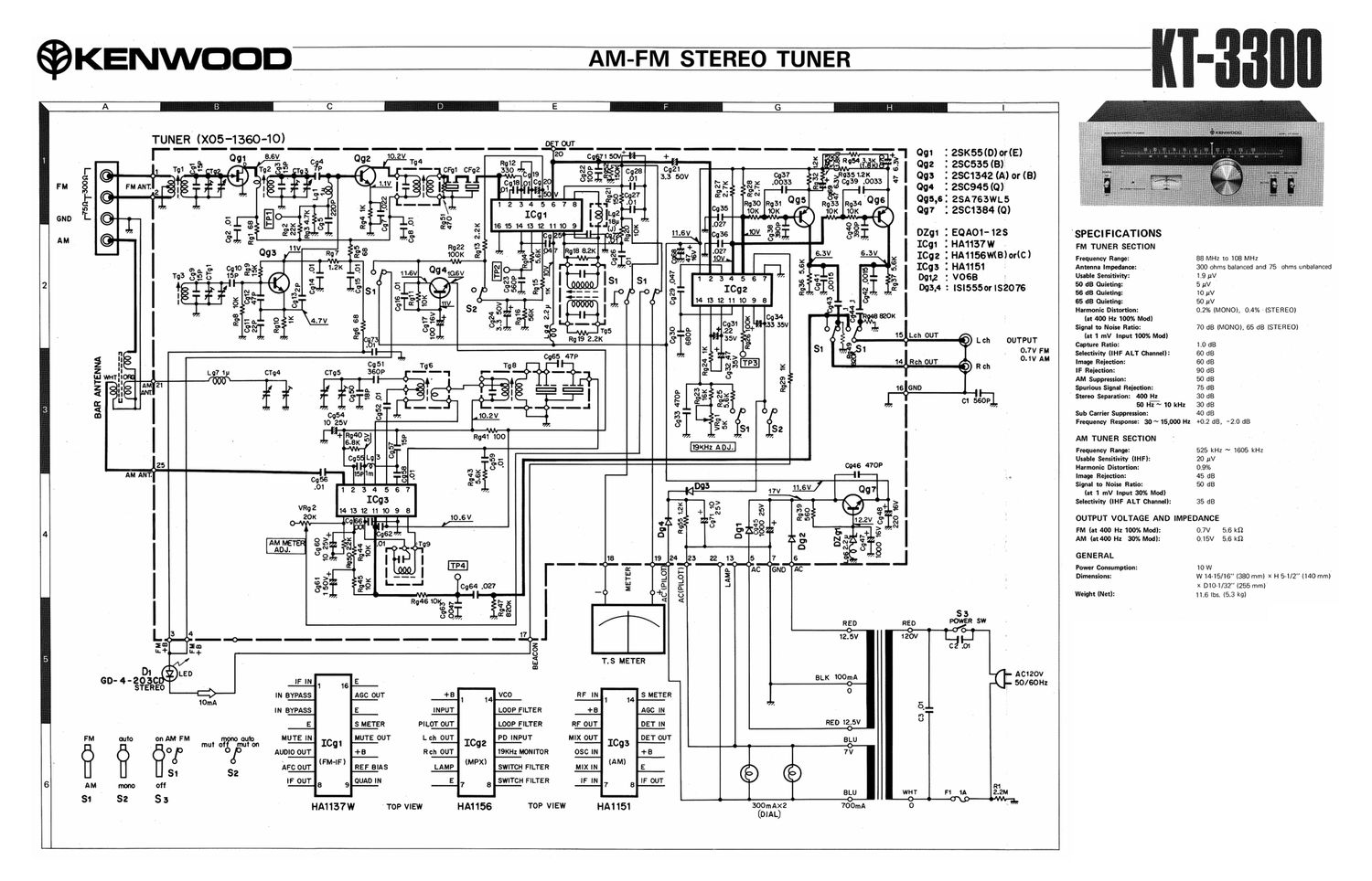 Kenwood KT 3300 Schematic