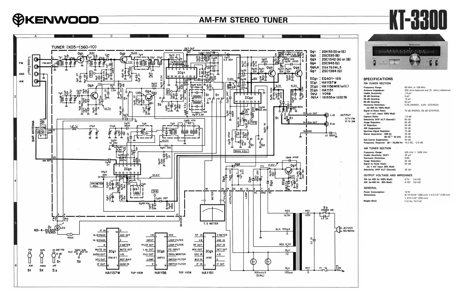 Kenwood KT 3300 Schematic