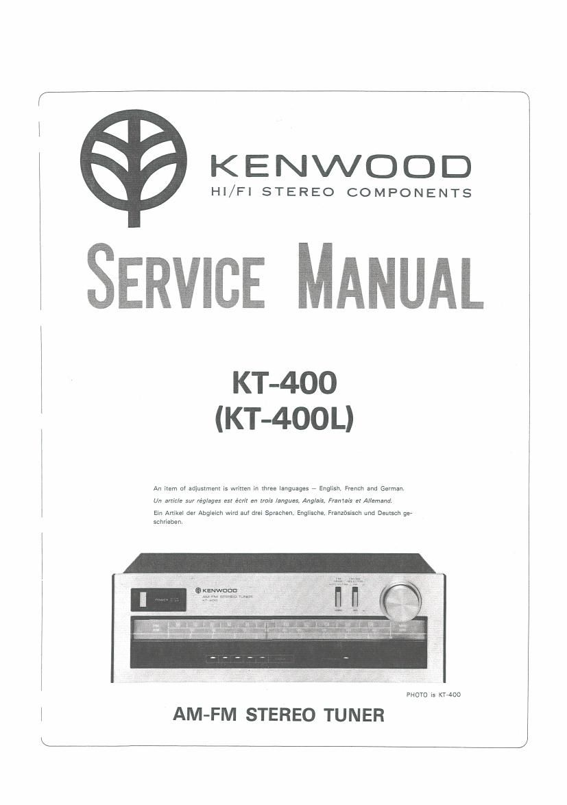 Kenwood KT 400 400L Service Manual