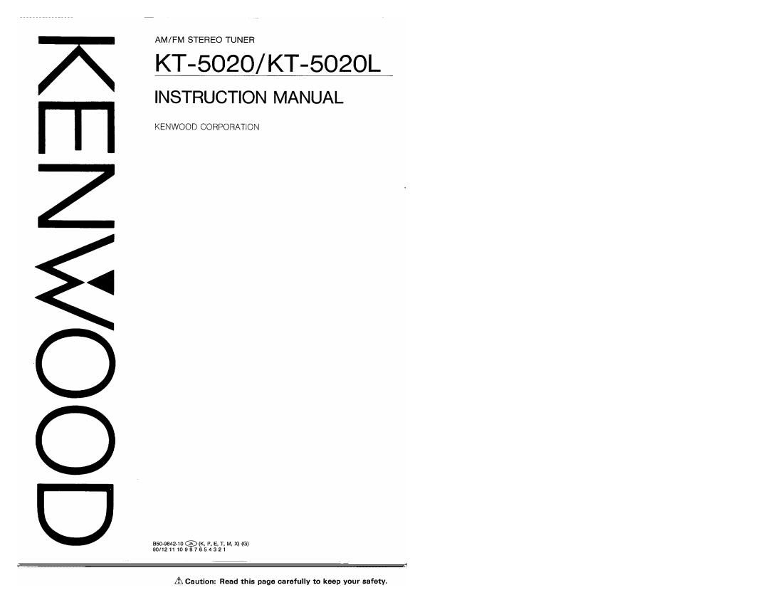Kenwood KT 5020 Owners Manual
