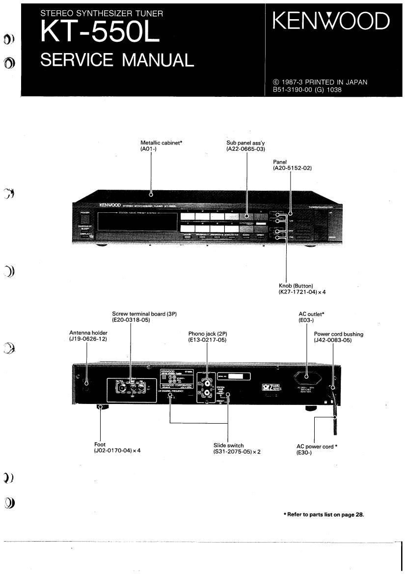 Kenwood KT 550 L Service Manual