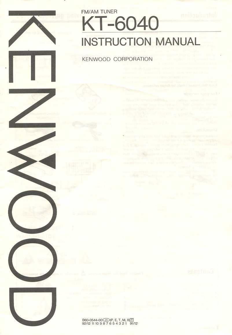 Kenwood KT 6040 Owners Manual