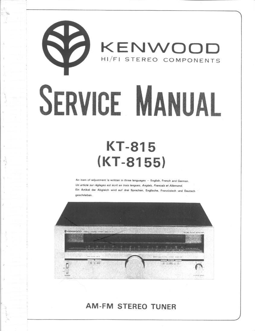 Kenwood KT 815 Service Manual