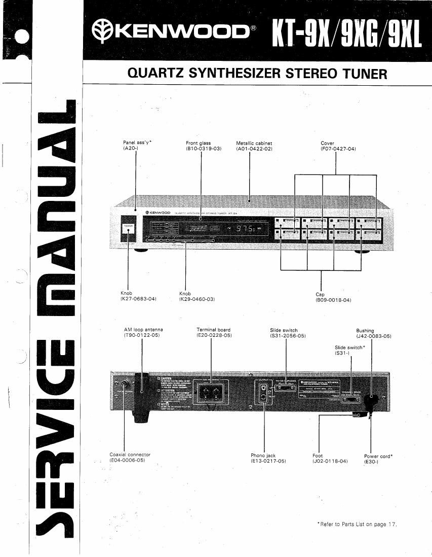 Kenwood KT 9 XG Service Manual