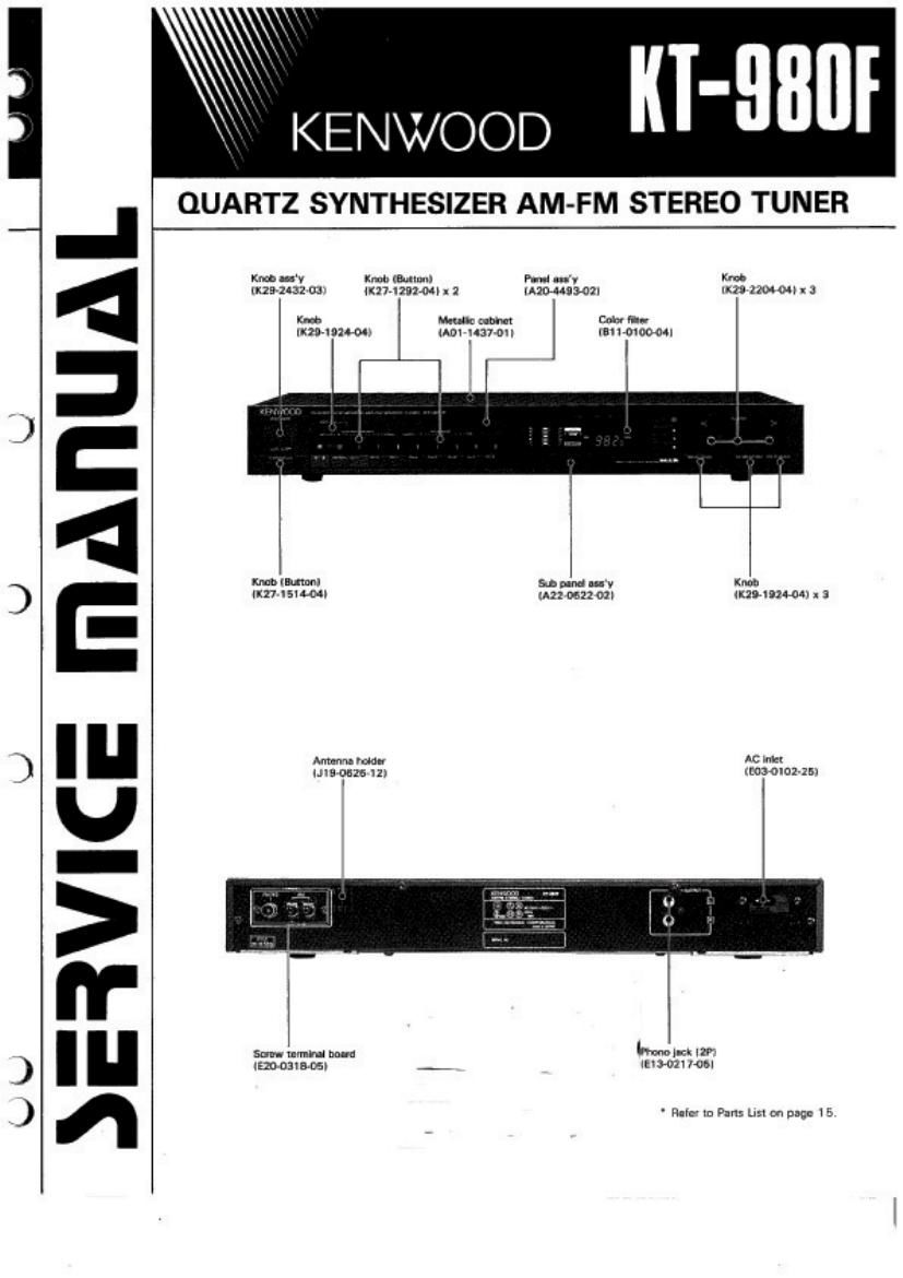 Kenwood KT 980 F Service Manual