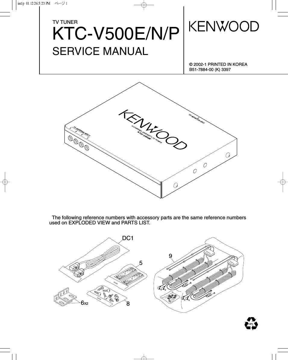 Kenwood KTCV 500 Service Manual