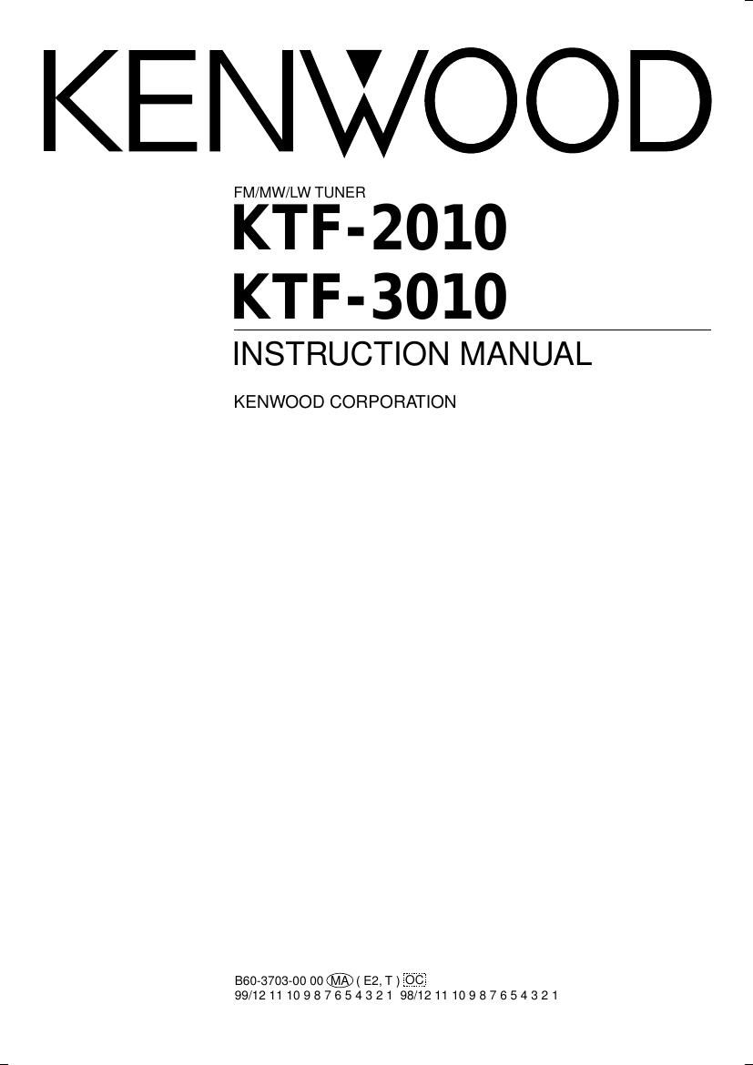 Kenwood KTF 2010 Owners Manual