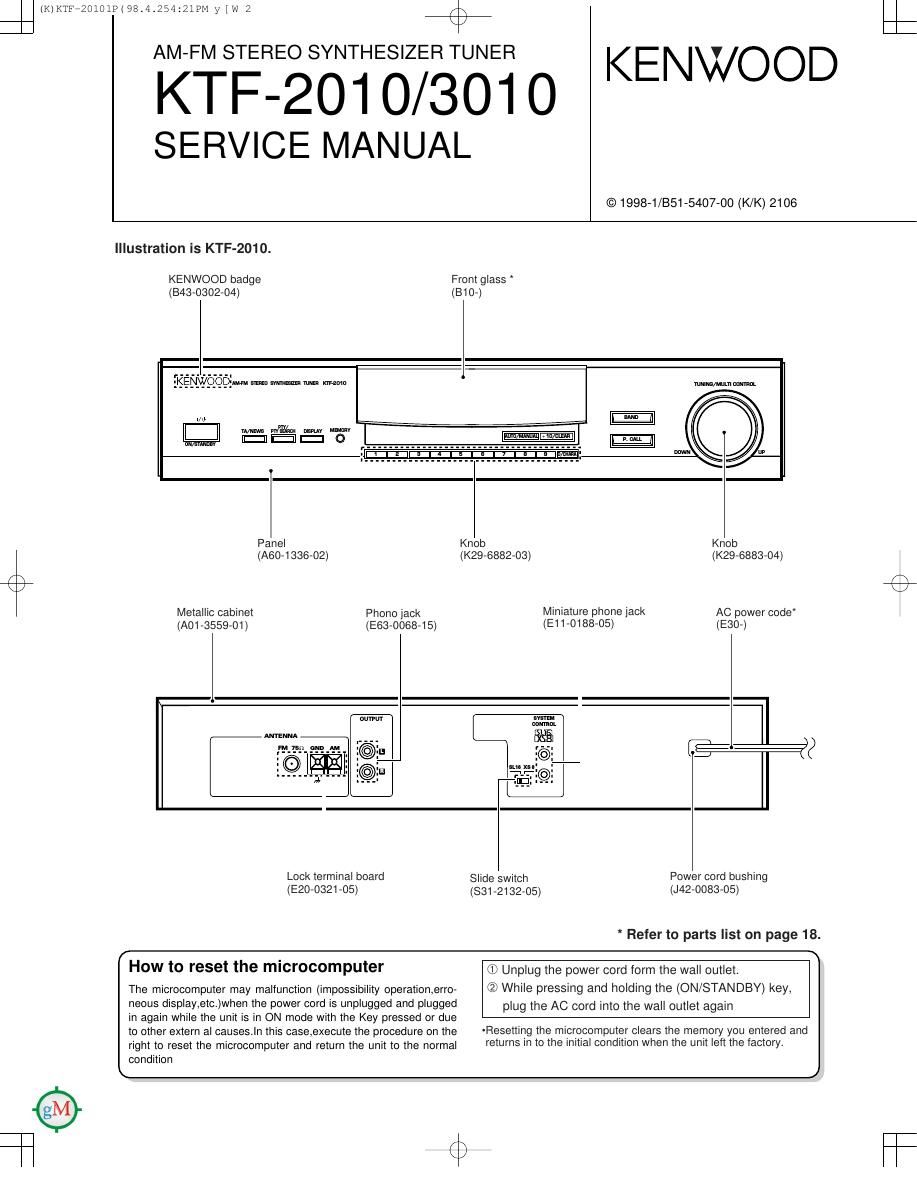 Kenwood KTF 3010 Service Manual
