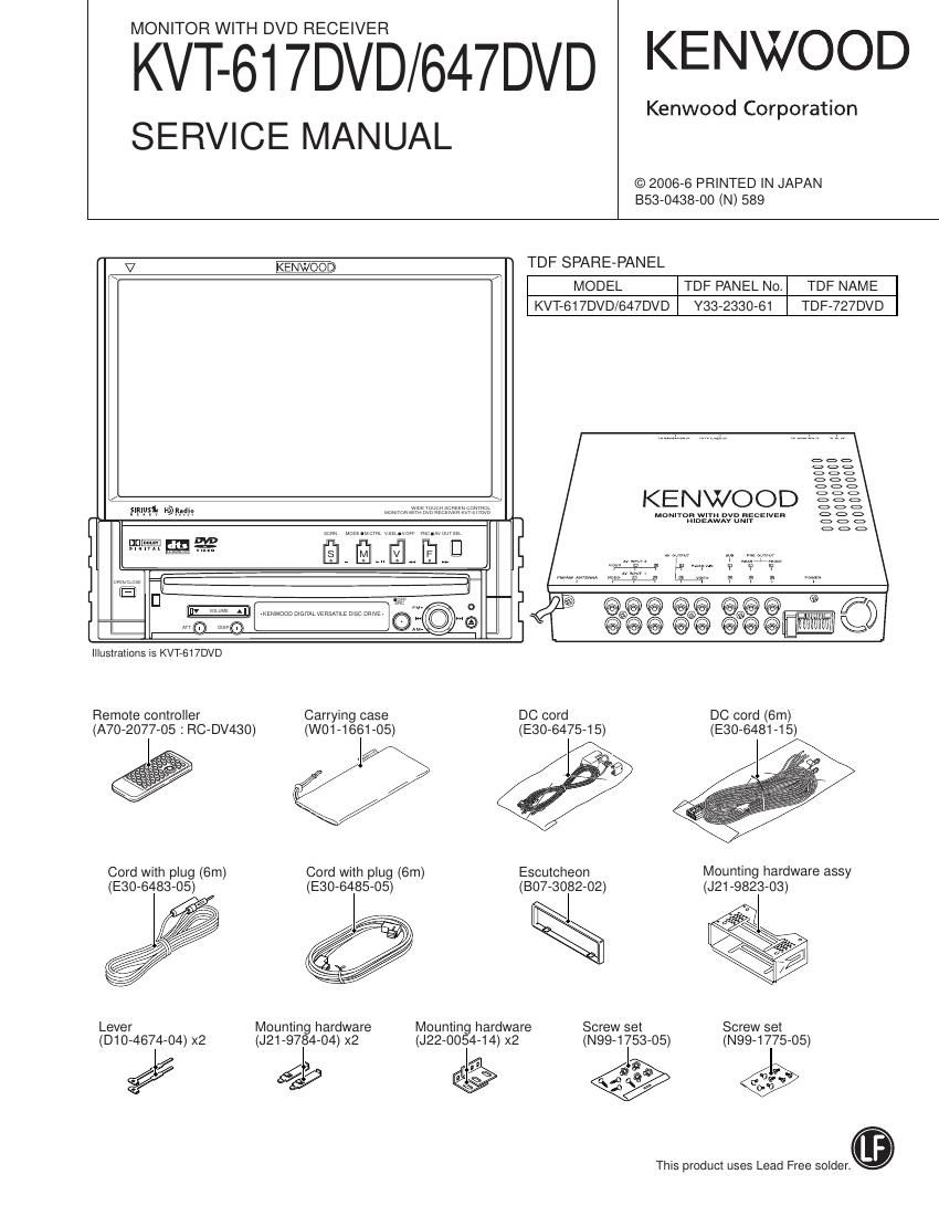 Kenwood KVT 617 DVD Service Manual