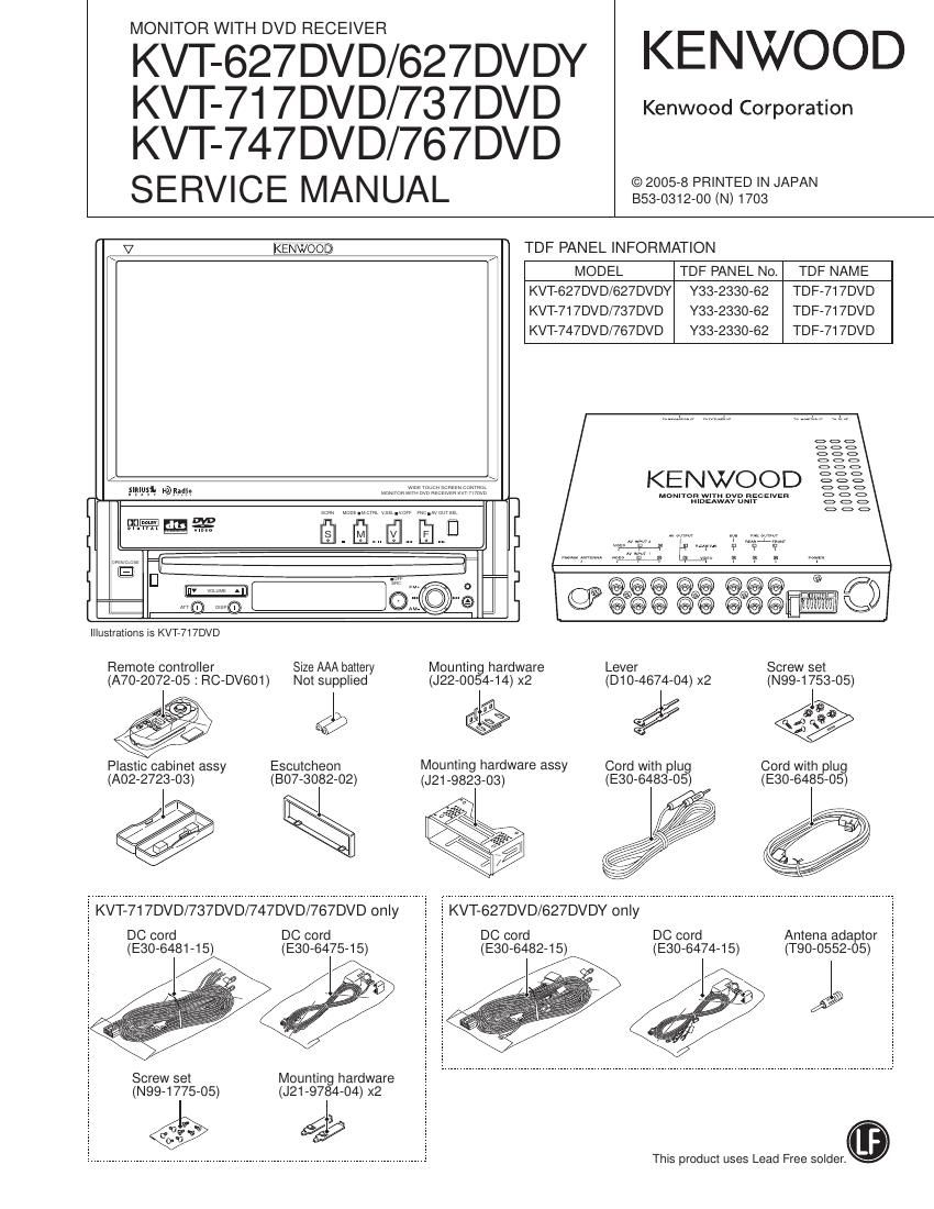 Kenwood KVT 627 DVD Service Manual