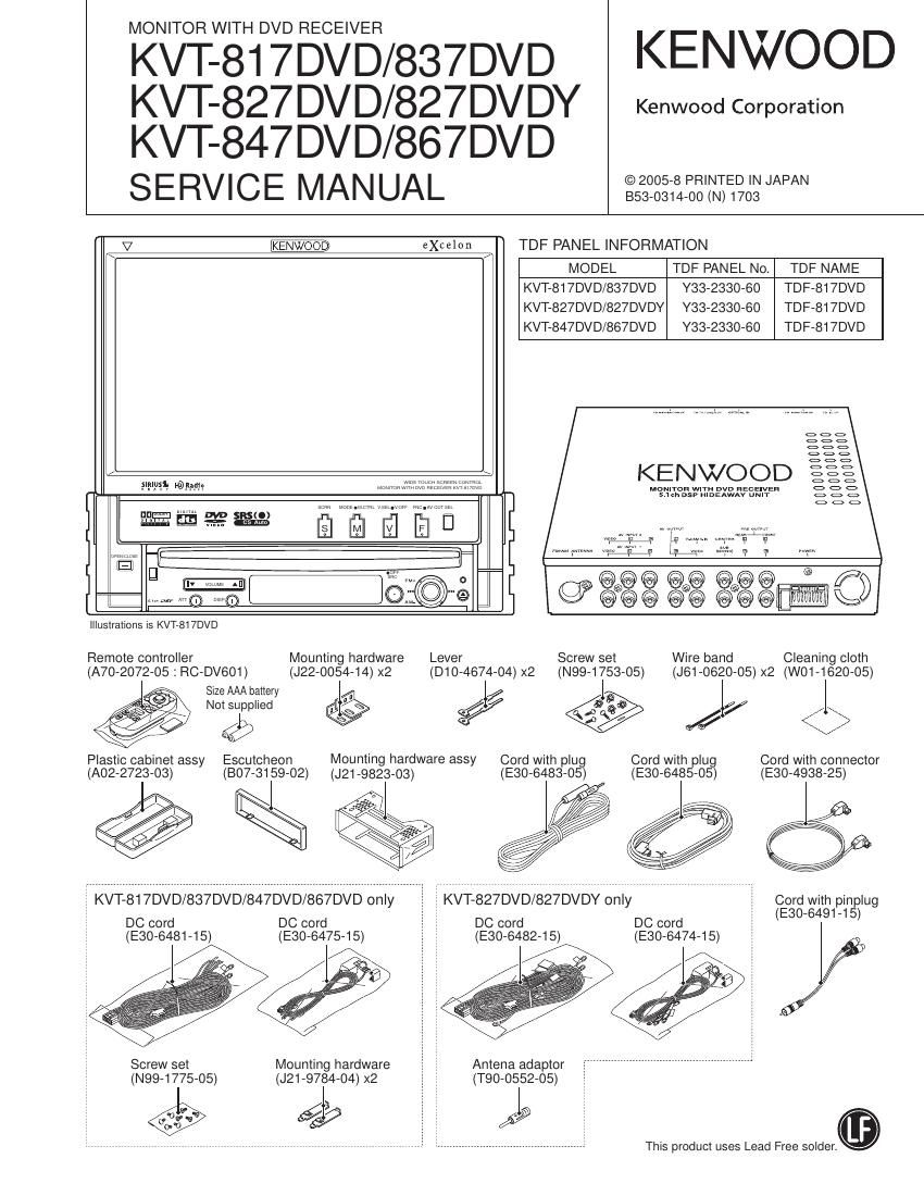 Kenwood KVT 817 DVD Service Manual