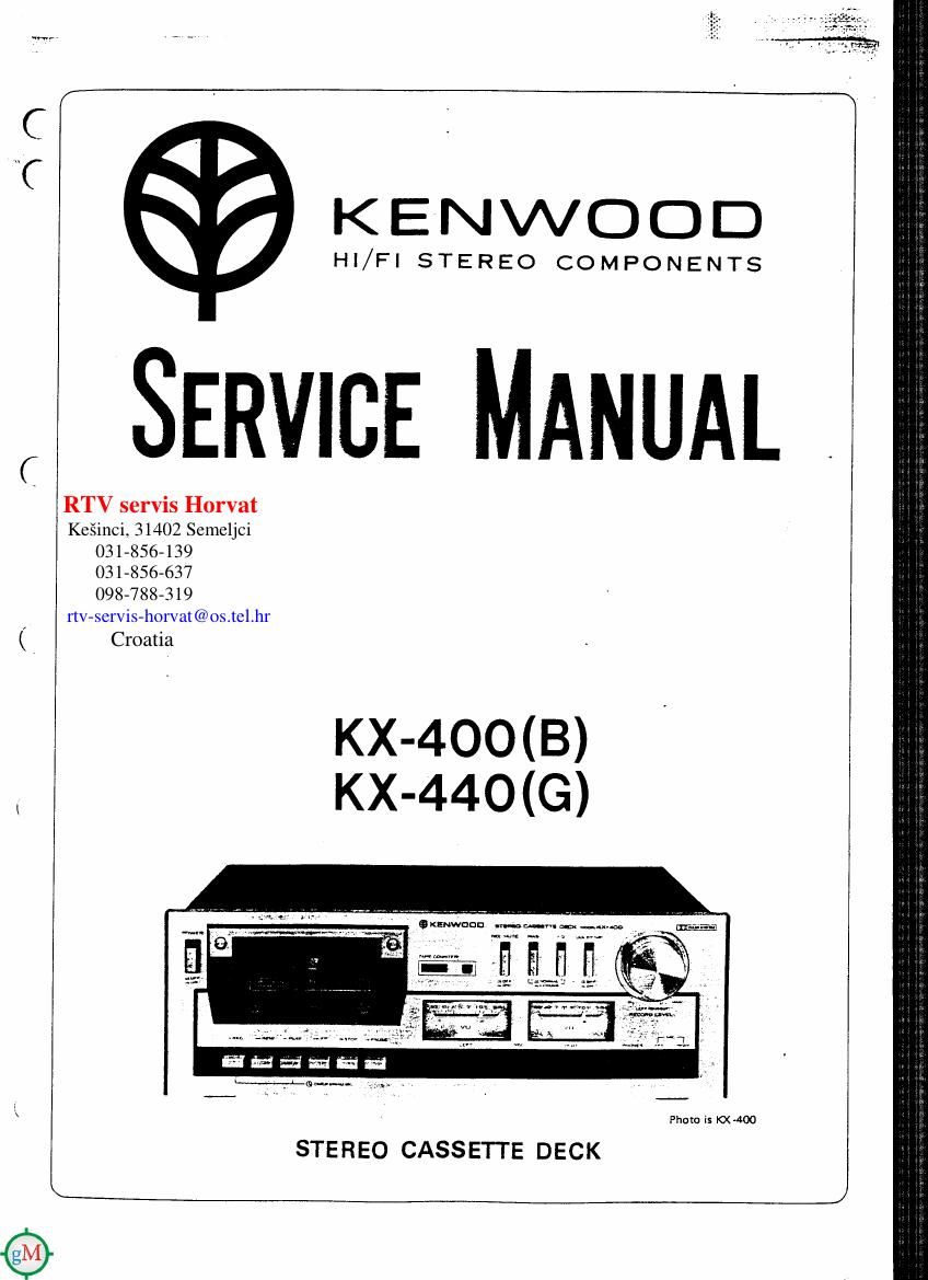 Kenwood KX 400 Service Manual