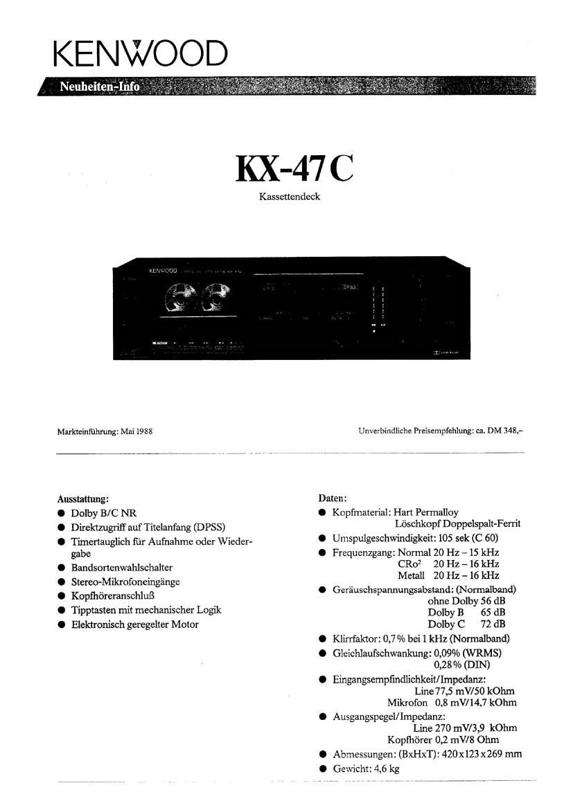 Kenwood KX 47 C Brochure