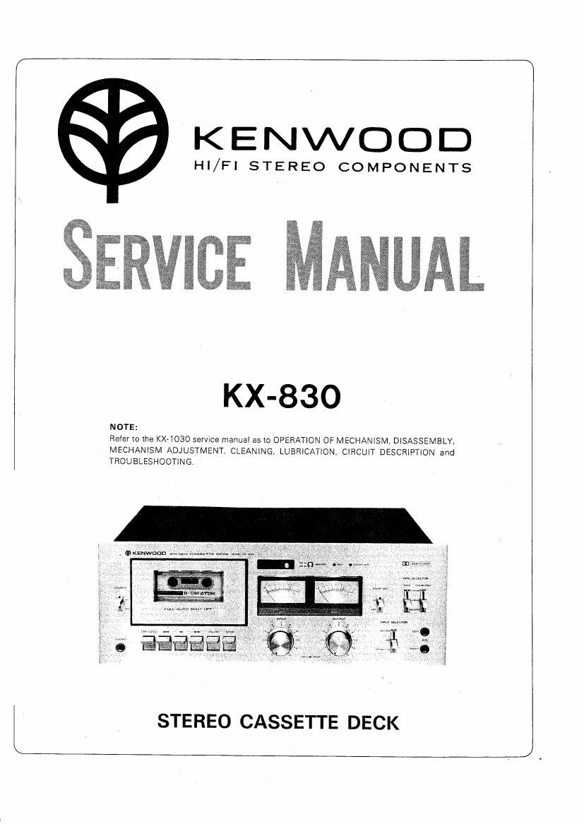 Kenwood KX 830 Service Manual