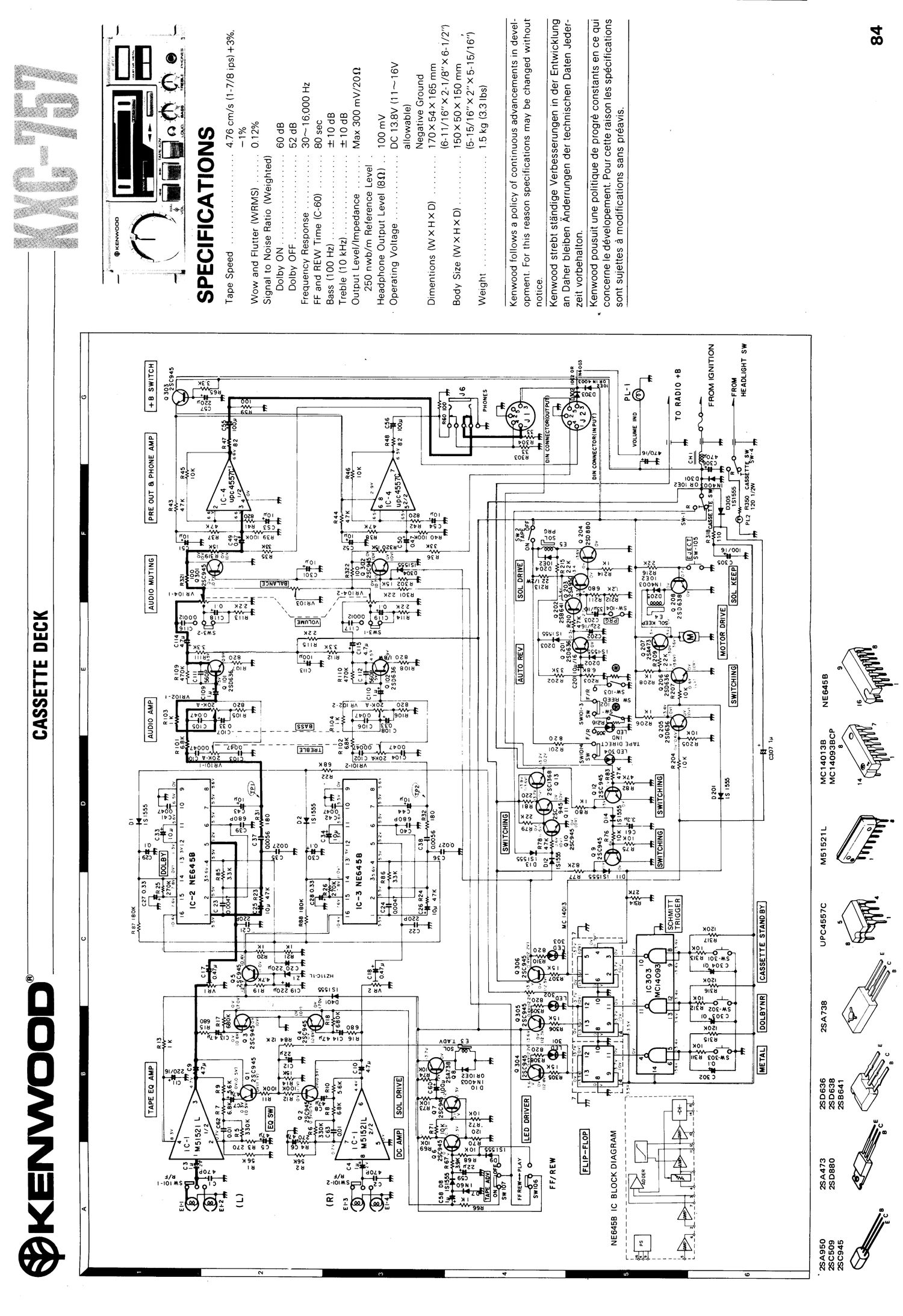 Kenwood KXC 757 Schematic