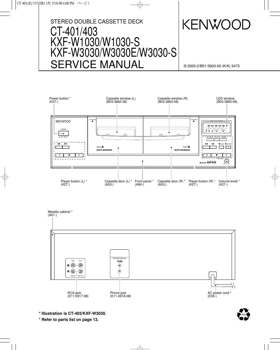 Kenwood KXFW 1030 Service Manual