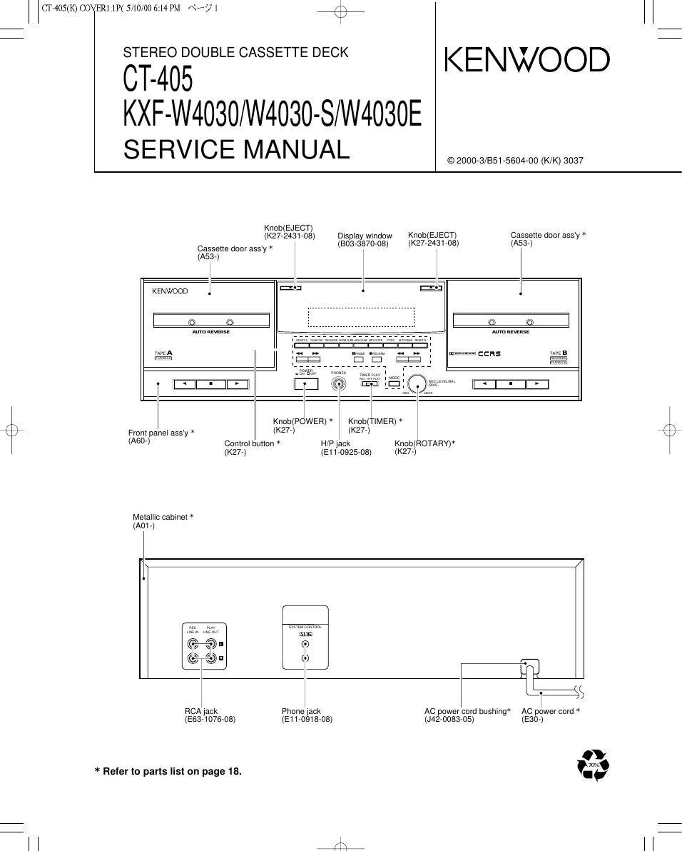 Kenwood KXFW 4030 E Service Manual