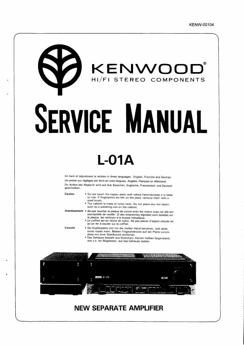 Kenwood L 01 A Service Manual
