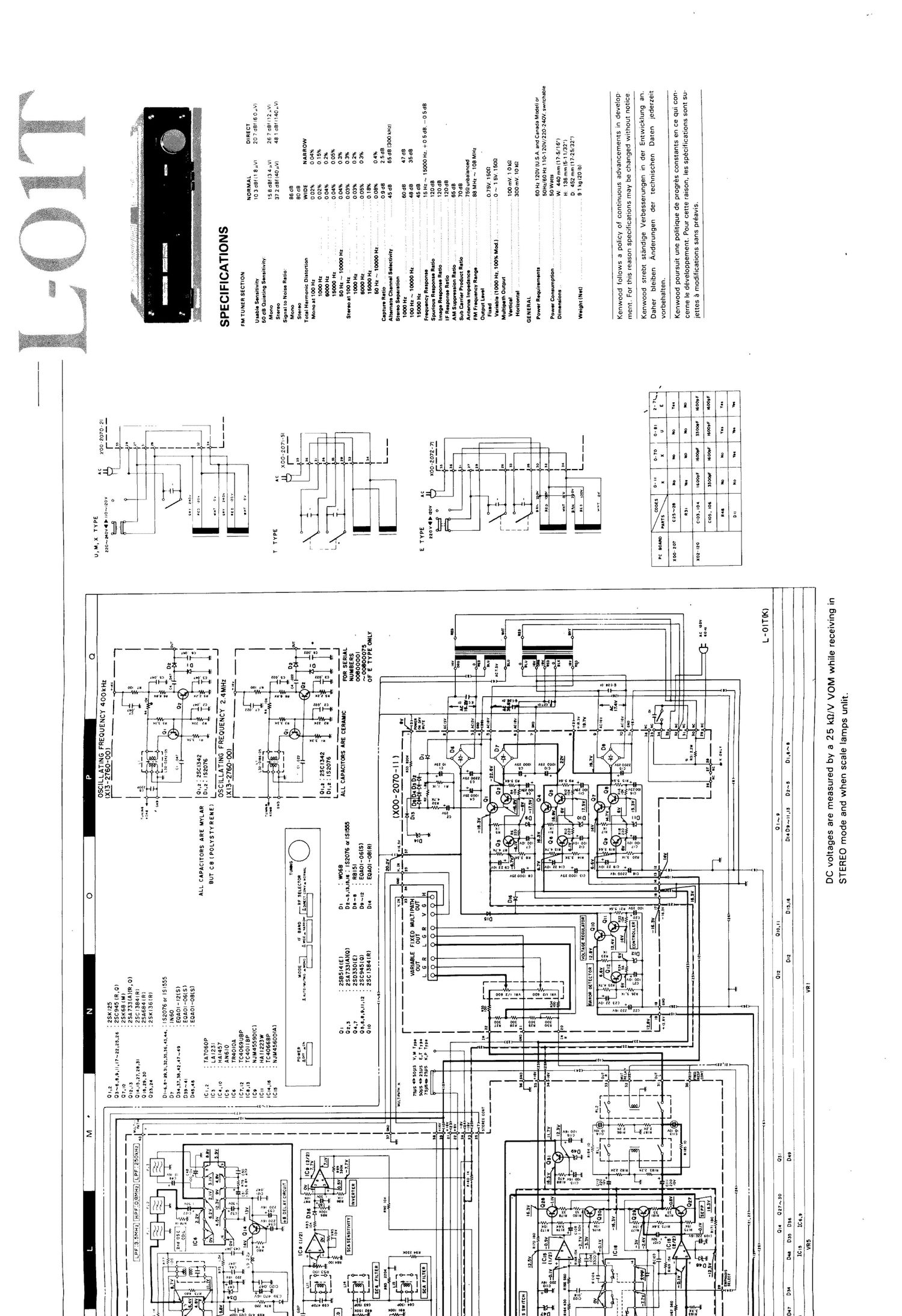 Kenwood L 01 T Schematic