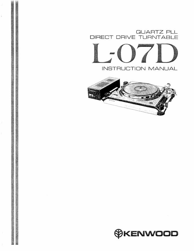 Kenwood L 07 D Owners Manual