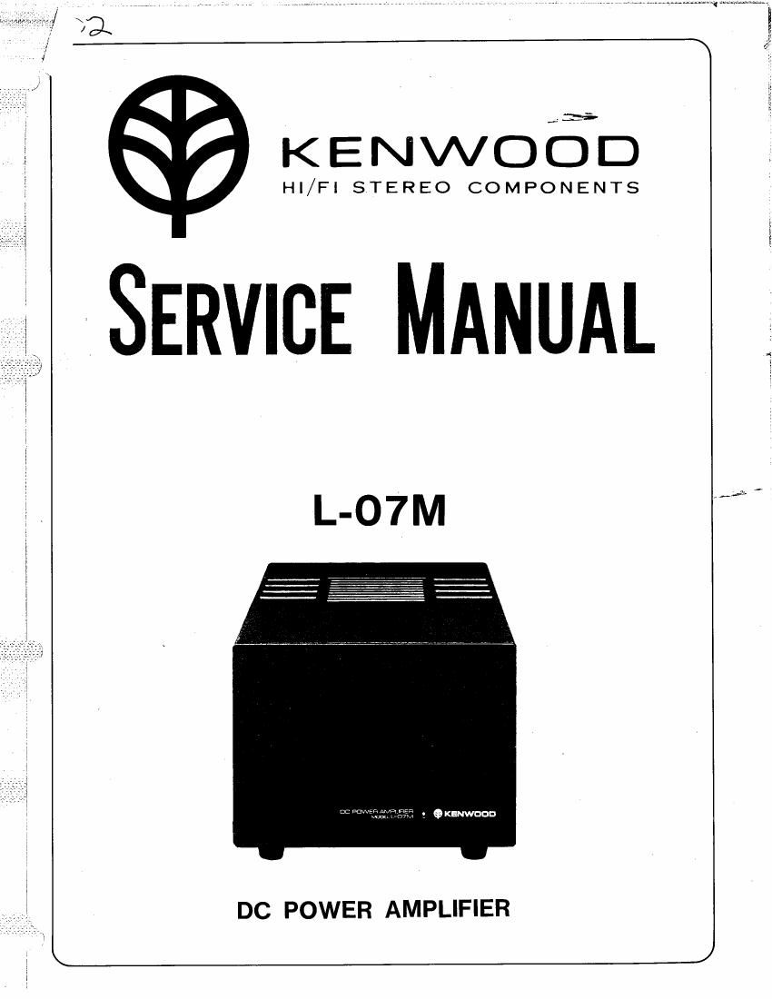 Kenwood L 07 M Service Manual