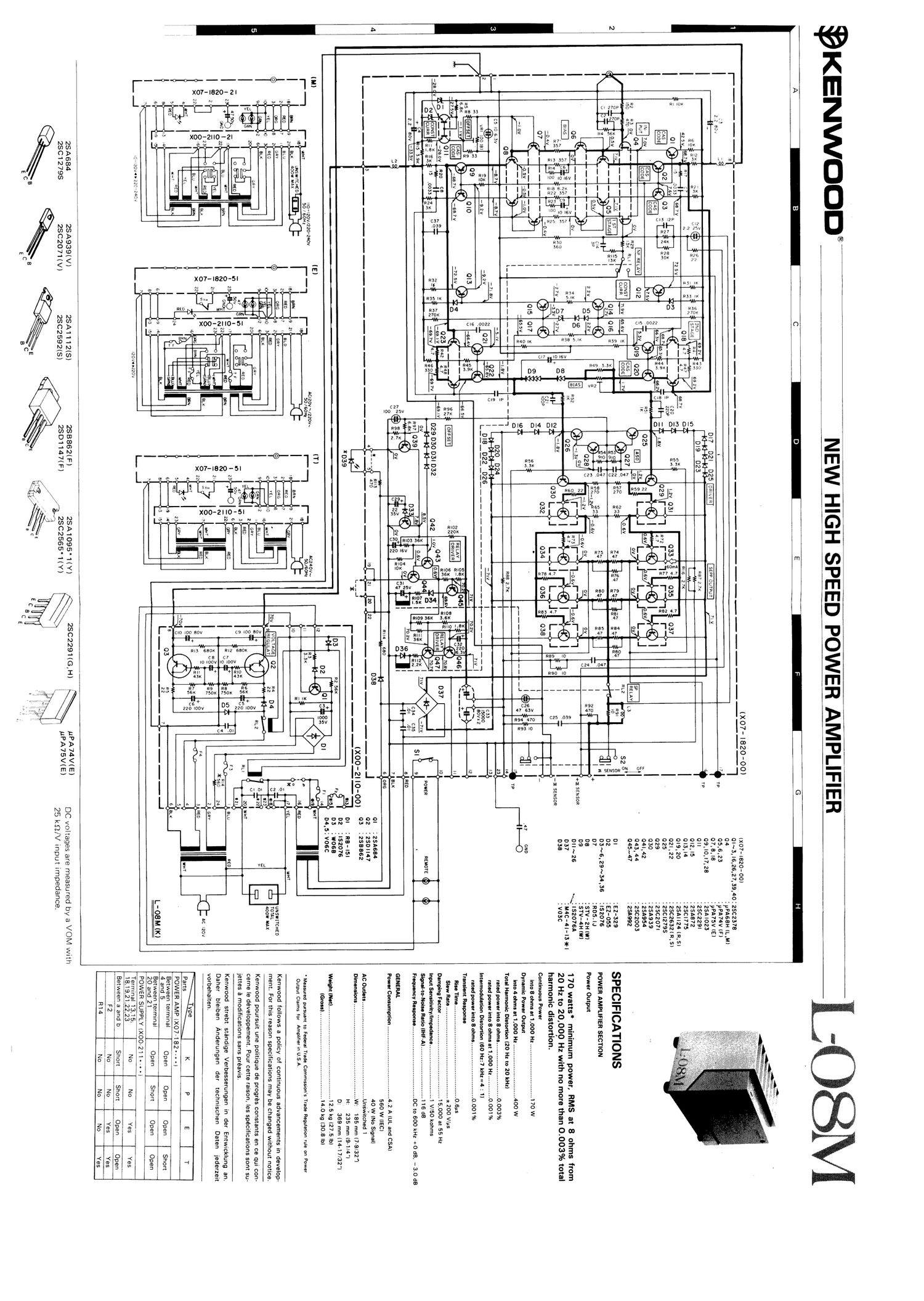 Kenwood L 08 M Schematic