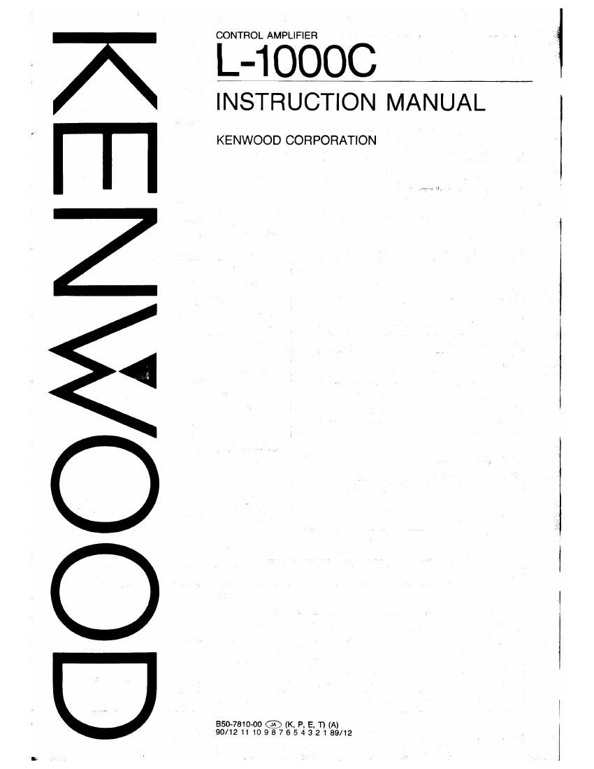 Kenwood L 1000 C Owners Manual