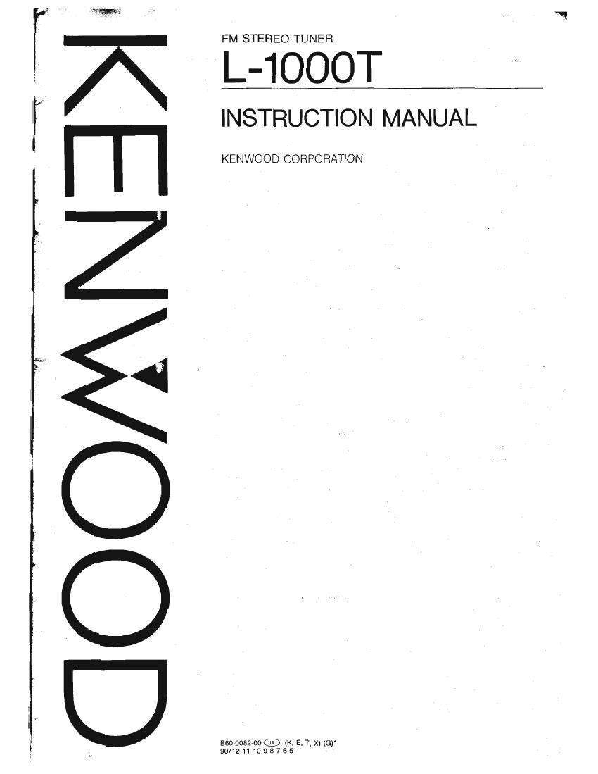 Kenwood L 1000 T Owners Manual