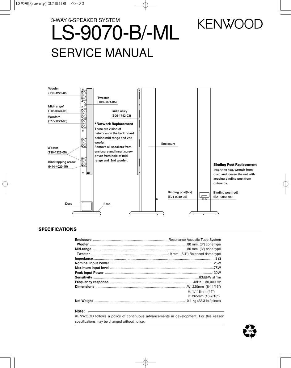 Kenwood LS 9070 B Service Manual